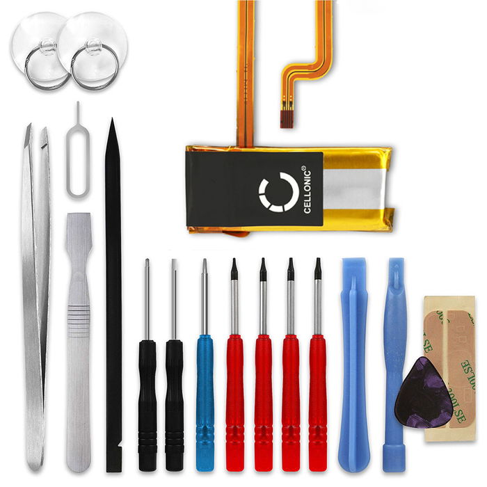 Apple iPod 6 Gen. (Classic) - A1238 - 80Gb Akku + Werkzeug-Set 450mAh Ersatzakku Batterie von CELLONIC