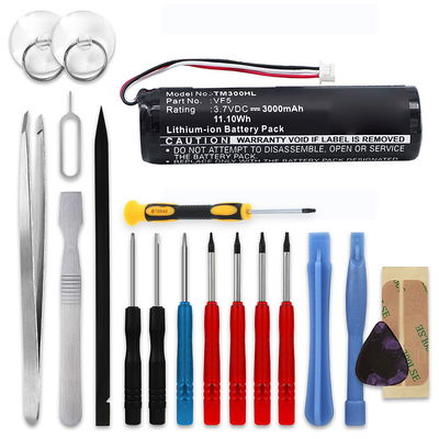 Ersatz Akku für TomTom Rider / Go 910, 710, 700, 530, 400 / Garmin Streetpilot i3, i5 GPS Navigation - Navi Ersatzakku VF5 + Werkzeug-Set - 3000mAh Navigationsgerät Batterie