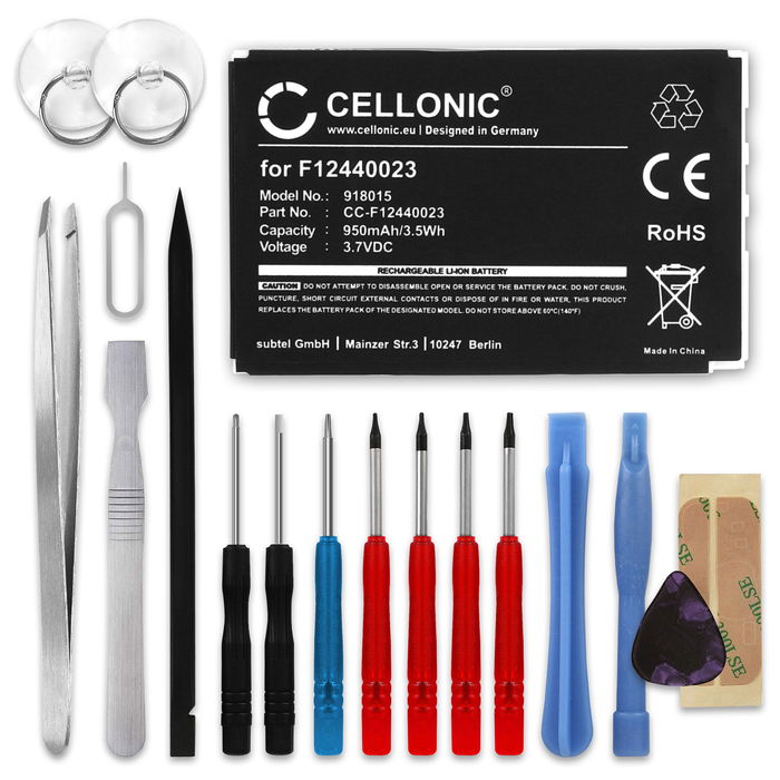 Logitech DiNovo Mini Akku + Werkzeug-Set 950mAh Ersatzakku Batterie von CELLONIC