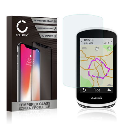 CELLONIC Display Schutzglas kompatibel mit Garmin Edge 1040, Edge 1040 Solar / Edge 1030, Edge 1030 Plus Navigationsgerät (2.5D 9H 0,30mm Full Glue) Schutzfolie Transparent Displayschutz Glas GPS Schutz Folie Screen Protector Glass