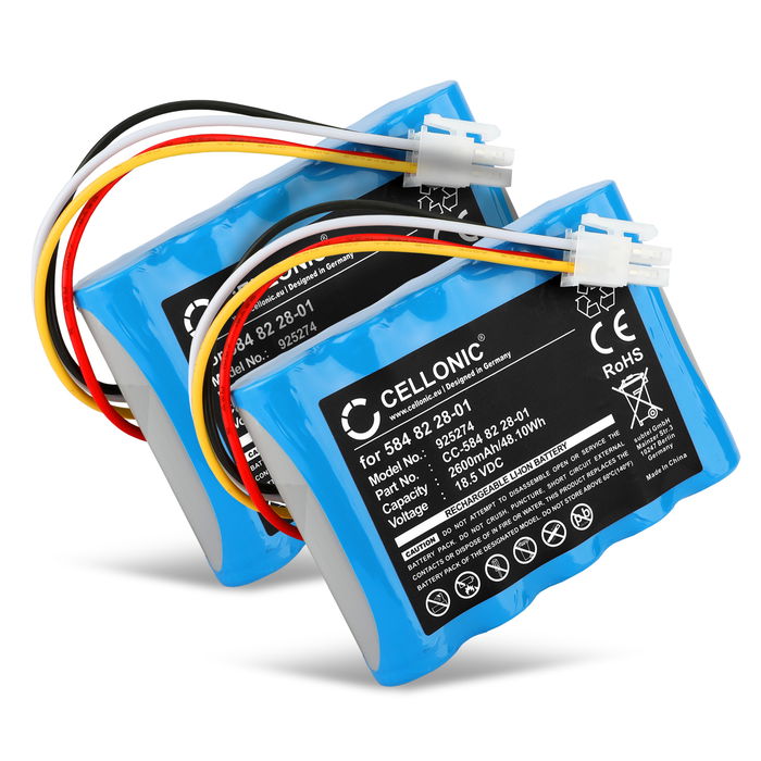 2x Akku für Husqvarna R100Li, R100Lic, Automower 310, 315, Gardena Sileno 18.5V 2600mAh Li Ion von CELLONIC