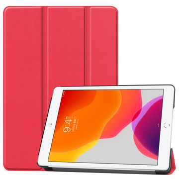 Flip Cover Tablethülle für Apple iPad 10.2 2019, 2020, 2021 (7th, 8th, 9th Gen) Tablet Schutzhülle mit Bumper und Ständer / Stankfunktion - Kunstleder rot Bookstyle Case Klapphülle faltbar - Touchpad Tasche / Hülle