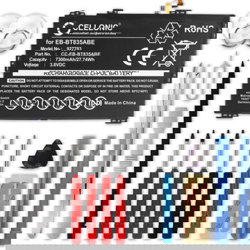 subtel Replacement Tablet Battery for Samsung SM-T830 Galaxy Tab S4, Samsung SM-T835 Galaxy Tab S4 LTE + 17-Tool Tablet Repair Kit - EB-BT835ABE, EB-BT835ABU, GH43-04830A 7300mAh