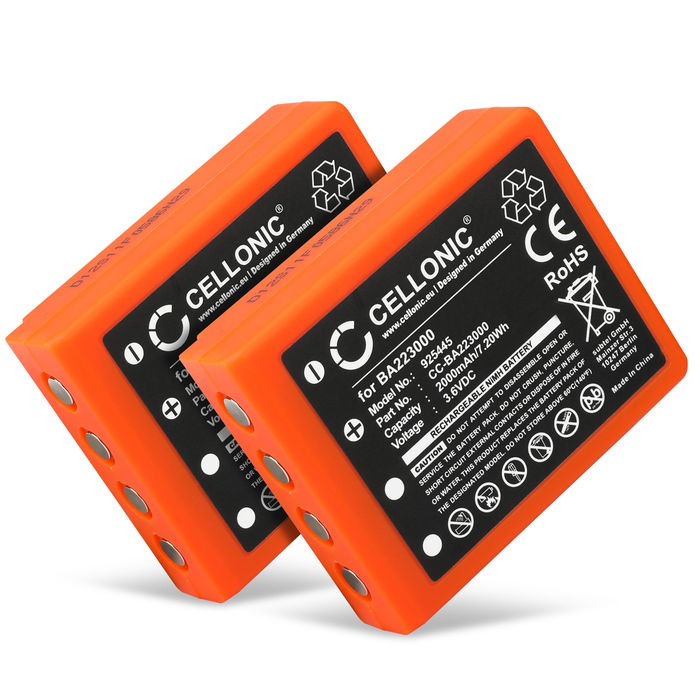 2x HBC Radiomatic Vector Pro Akku 2000mAh Ersatzakku Batterie von subtel