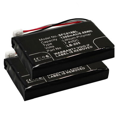 2x 131-0477, LB-205 Ersatz Akku für Safescan 6185 - Kartenlesegerät Ersatzakku 131-0477, LB-205 - Zahlungsterminal Zusatzakku 1200mAh, POS Batterie