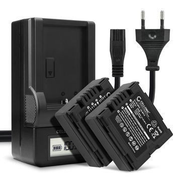 2x Ersatz Akku CGA-DU06,CGA-DU07,CGA-DU12,CGA-DU14 + Ladegerät für Panasonic NV-GS10 NV-GS120 NV-GS140 NV-GS150 NV-GS158 NV-GS180 NV-GS188 NV-GS200 Kamera - 750mAh Ersatzakku Batterie, Ladekabel, Akkuladegerät