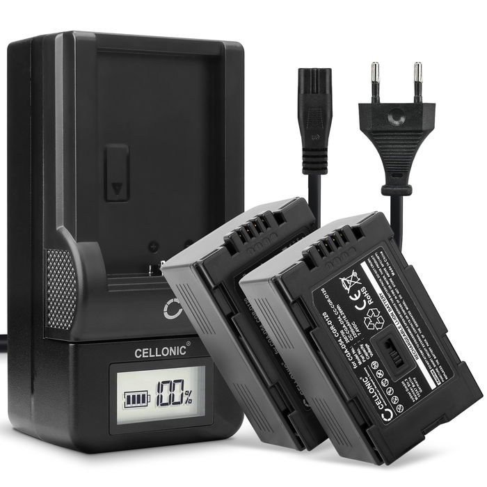 2x Akku für Panasonic NV-DS55 Kamera, Ersatzakku 2200mAh Batterie + Ladegerät