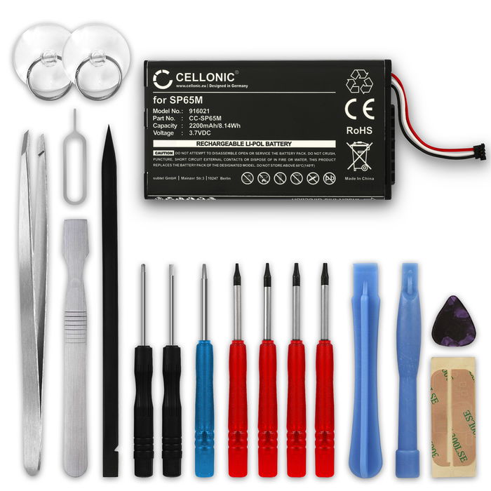 Sony PS Vita (PCH-1000 / PCH-1004) Akku + Werkzeug-Set 2200mAh Ersatzakku Batterie von CELLONIC