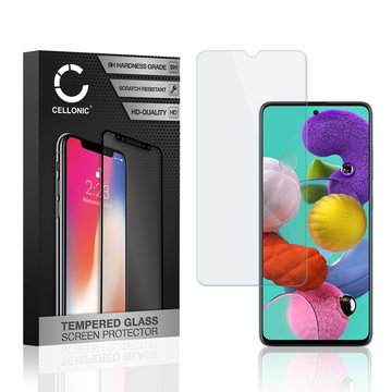 CELLONIC Display Schutzglas kompatibel mit Samsung Galaxy A51 (SM-A515) Handyglas - 2.5D 9H 0,33mm Full Glue Transparent - Handy Schutzfolie Displayschutz Glas Folie, Screen Protector Glass