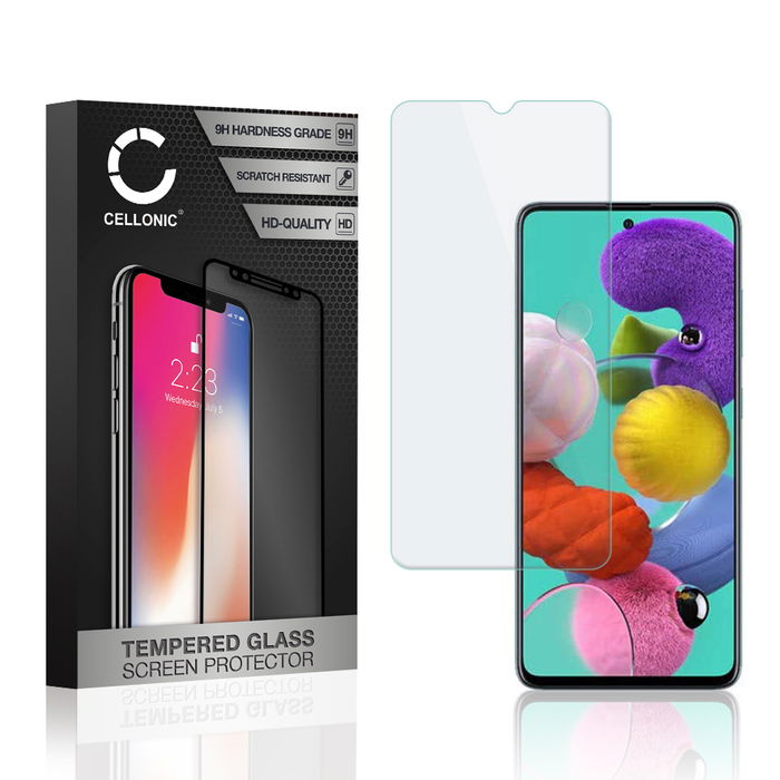 CELLONIC Display Schutzglas kompatibel mit Samsung Galaxy A51 (SM-A515) Handyglas - 2.5D 9H 0,33mm Full Glue Transparent - Handy Schutzfolie Displayschutz Glas Folie, Screen Protector Glass