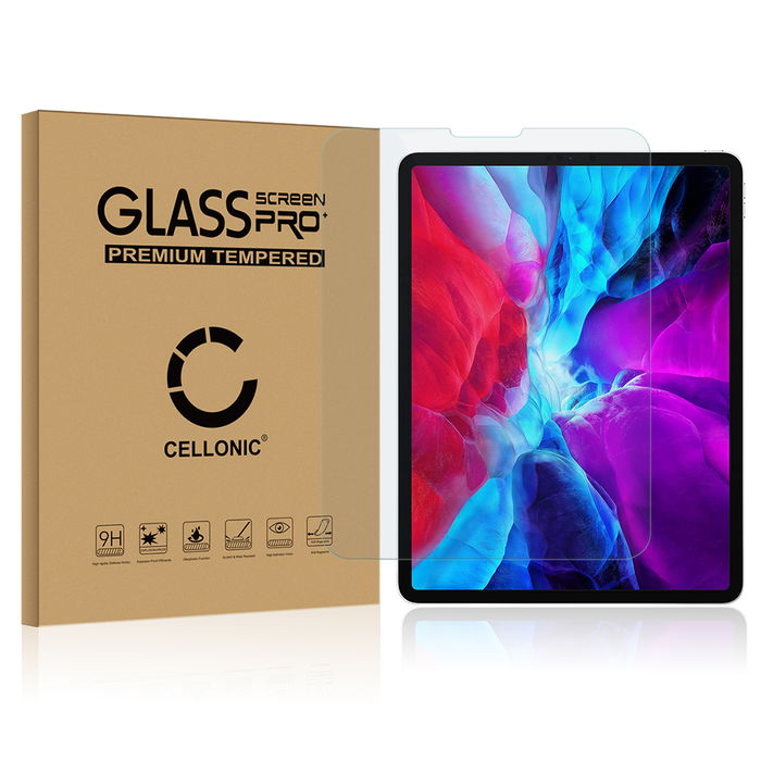 CELLONIC Display Schutzglas kompatibel mit iPad 12,9 2020 (A2229 / A2233) Tabletglas - 3D Case-friendly 9H 0,33mm Full Glue Transparent - Tablet Schutzfolie Displayschutz Glas Folie, Screen Protector Glass