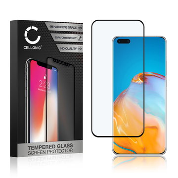 CELLONIC Display Schutzglas kompatibel mit Huawei P40 Pro Handyglas - 3D Full Cover 9H 0,33mm Full Glue schwarz - Handy Schutzfolie Displayschutz Glas Folie, Screen Protector Glass