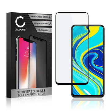 CELLONIC Display Schutzglas kompatibel mit Xiaomi Redmi Note 9 Pro / Note 9 Pro Max / Note 9S Handyglas - 3D Case-friendly 9H 0,33mm Full Glue schwarz - Handy Schutzfolie Displayschutz Glas Folie, Screen Protector Glass
