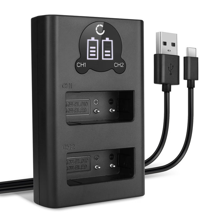 USB Dual Schnellladegerät für Panasonic DMW-BLG10E Akkuladegerät Netzteil Ladekabel + USB Kabel