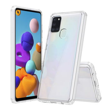 subtel Schutzhülle Backcover kompatibel mit Samsung Galaxy A21s (SM-A217) Handyhülle Handytasche Hülle TPU Handyschutz Tasche Back Case Bumper Transparent