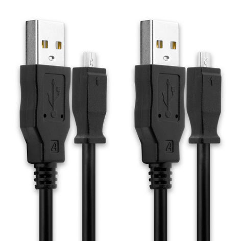 2x U-8 8 Pin to USB A Camera Data Cable U-8 for Kodak Easyshare C613, C813, M320, M341, C330, C713 Black PVC 1.5m from subtel