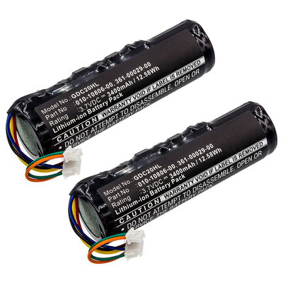 2x 010-10806-20 Ersatz Akku für Garmin Astro DC20, DC30, DC40, Dog Tracking Ersatzakku 010-10806-20 - Zusatzakku 3400mAh, Batterie