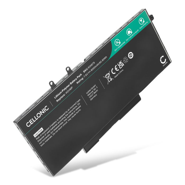 Dell 4GVMP Akku 8000mAh Ersatzakku Batterie von subtel