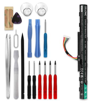 Akku für Acer Aspire E5-573G, E5-475G, E5-523G, E5-553G, E5-575G, E5-774G, AS16A5K, AS16A8K Laptop - 2200mAh 14.8V + Werkzeug-Set