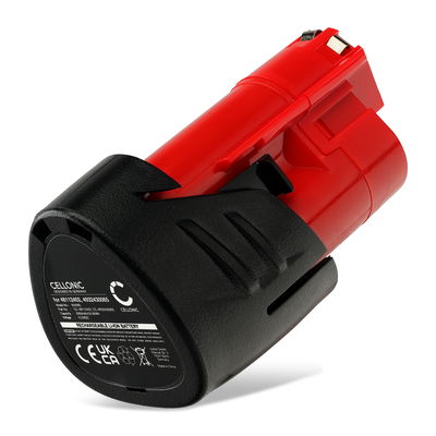 Akku 12V, 2000mAh, Li-Ion für Milwaukee C12 FM / M12 BD / M12 IR / M12 TLED - 48-11-2402, 48-11-2412, 48-11-2440, 4932352664, 4932430065 Ersatzakku