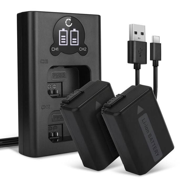2x Sony ILCE-7SM2 (Alpha 7S II / α7S II) Akku + Dual Ladegerät 1030mAh Ersatzakku Batterie von CELLONIC