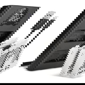 2x Kamera Akku für LP-E8 LC-E8 Canon 550D 600D 650D 700D, Rebel T2i T3i T4i T5i, Kiss X4 X5 X6i - LP-E8 Ersatzakku 1020mAh + Dual Ladegerät LC-E8 LC-E8E Ladekabel, Batterie