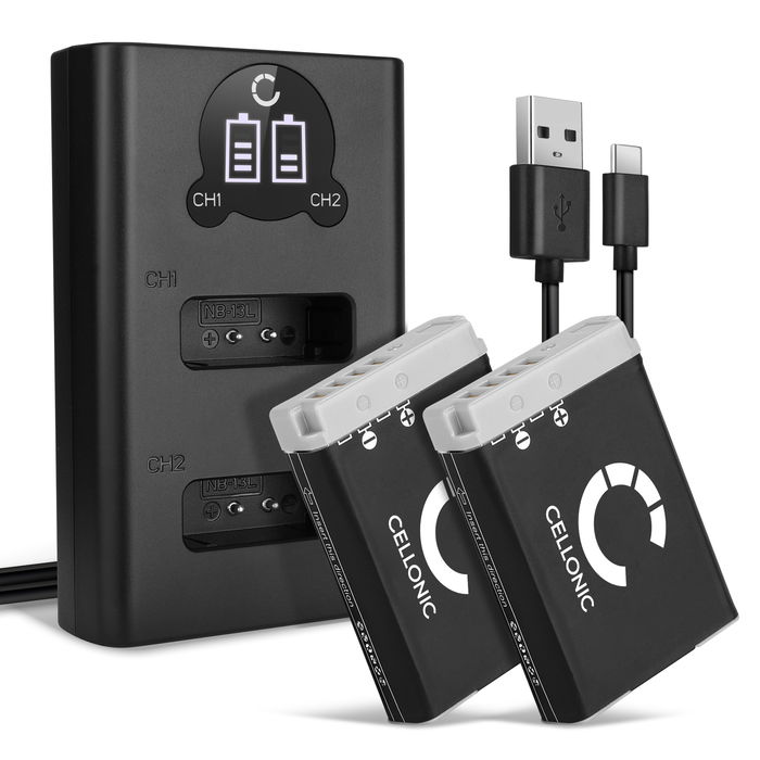 2x Canon PowerShot SX620 HS Akku + Dual Ladegerät 1010mAh Ersatzakku Batterie von CELLONIC