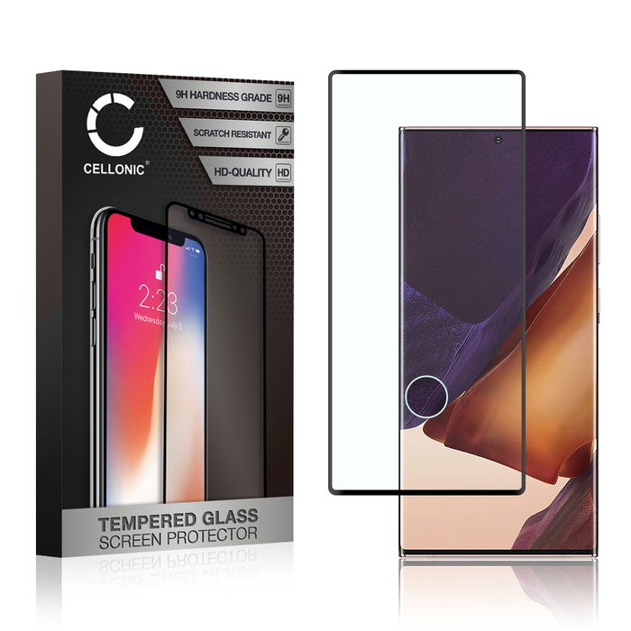 CELLONIC Display Schutzglas kompatibel mit Samsung Galaxy Note 20 Ultra Handyglas - 3D Full Cover 9H 0,33mm Full Glue schwarz - Handy Schutzfolie Displayschutz Glas Folie, Screen Protector Glass