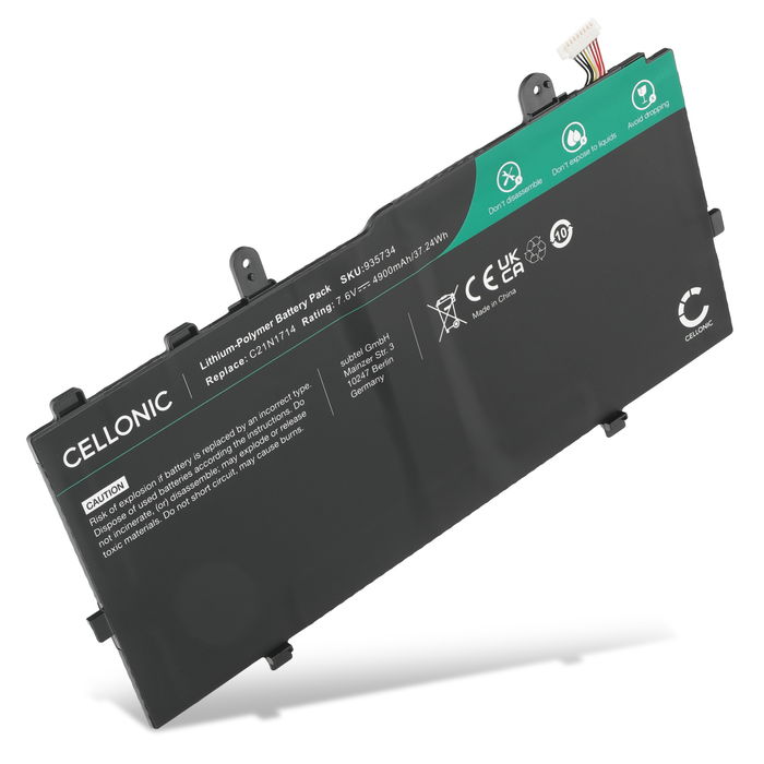 Battery for ASUS VivoBook Flip 14 TP401NA, TP401MA, J401MA, TP401CA, J401NA, J401CA, C21N1714 7.7V 4900mAh from CELLONIC
