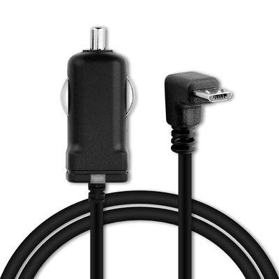 KFZ Ladekabel für Garmin Edge 1030 1000 820 520 / DashCam 55 / Zumo 595 / Approach G8 - 1.1m, 5V, 1A Auto Ladegerät 90° abgewinkelter Stecker