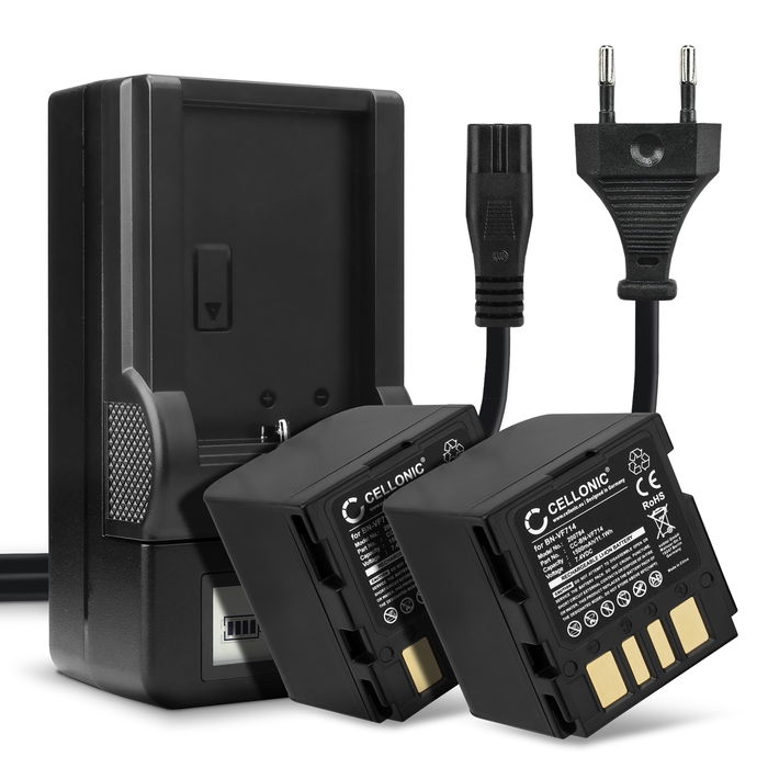 2x Akku für JVC BN-VF714U Ersatzakku 1500mAh Batterie + Ladegerät