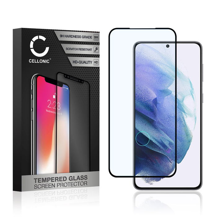 CELLONIC Display Schutzglas kompatibel mit Samsung Galaxy S21 Plus (SM-G996) Handyglas - 3D Full Cover 9H 0,33mm Full Glue schwarz - Handy Schutzfolie Displayschutz Glas Folie, Screen Protector Glass