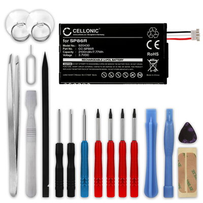 SP86R Ersatz Akku für Sony PS Vita 2007 / PCH-2007 / PSV2000 - Console / Controller Ersatzakku 2100mAh + Werkzeug-Set, Batterie