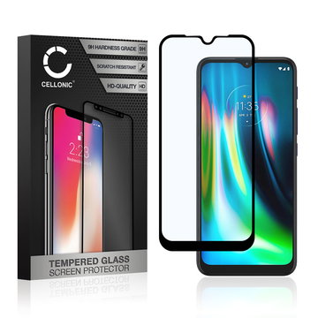 CELLONIC Display Schutzglas kompatibel mit Motorola Moto G9 Play Handyglas - 3D Full Cover 9H 0,33mm Full Glue schwarz - Handy Schutzfolie Displayschutz Glas Folie, Screen Protector Glass