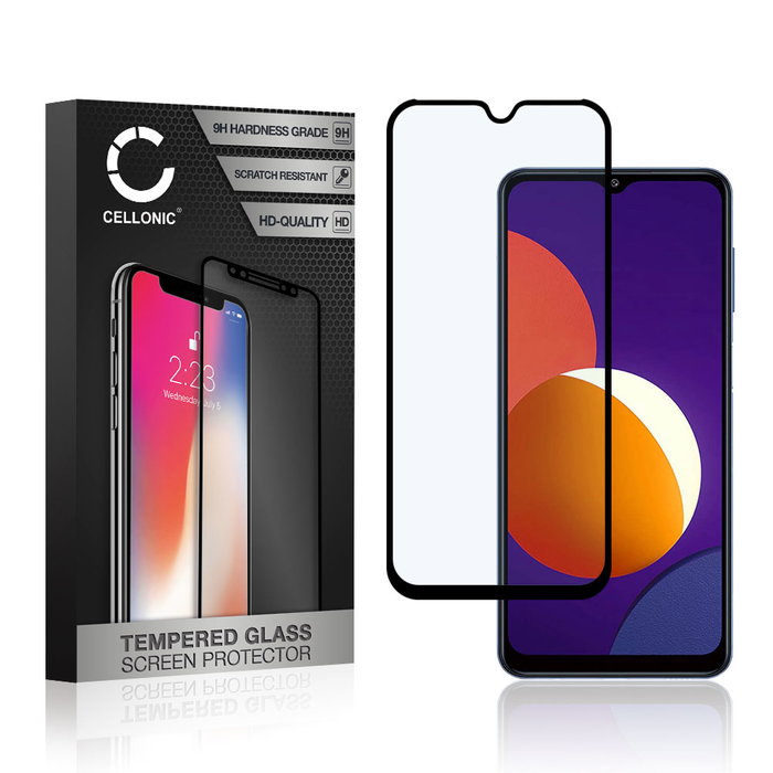 CELLONIC Display Schutzglas kompatibel mit Samsung Galaxy M12 (SM-M127) Handyglas - 3D Full Cover 9H 0,33mm Full Glue schwarz - Handy Schutzfolie Displayschutz Glas Folie, Screen Protector Glass