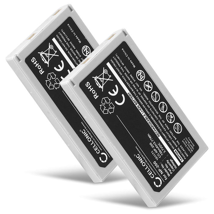 2x Akku für Konica Minolta NP-200 Kamera, Ersatzakku 750mAh Batterie