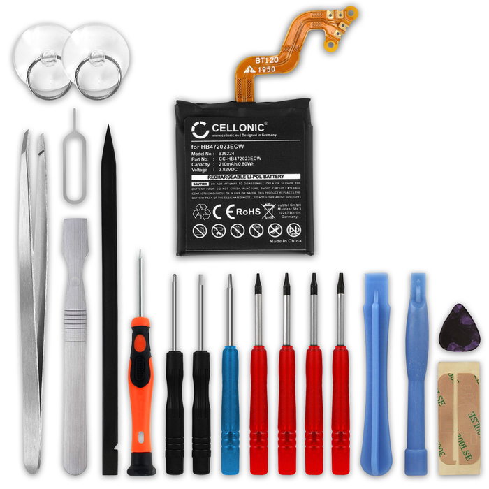 Huawei Watch GT2 - 42mm Akku + Werkzeug-Set 210mAh Ersatzakku Batterie von CELLONIC