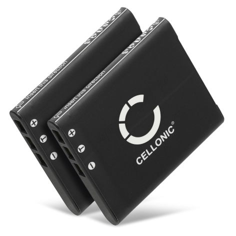 2x Akku für Casio Exilim EX-S200 Exilim EX-Z680 EX-Z690 EX-Z790 EX-ZS10 EX-ZS12 EX-ZS15 550mAh von CELLONIC