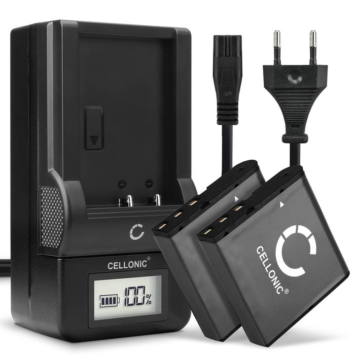 2x Battery NP-40 + Charger for Casio Exilim EX-FC100 EX-Z1000 Z1050 EX-Z40 EX-Z50 Z55 Z57 CELLONIC