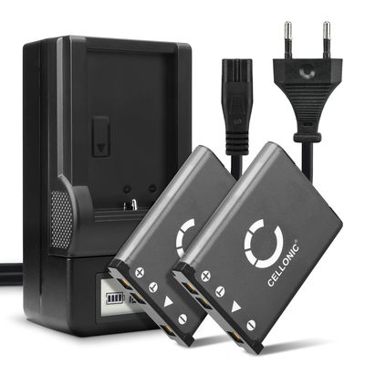 2x NP-45 / PR-45 Ersatz Akku für Praktica Luxmedia 12-Z4 Luxmedia 16-Z51 20-Z50 - Kamera Ersatzakku + Ladegerät - Kameraakku 700mAh, Batterie