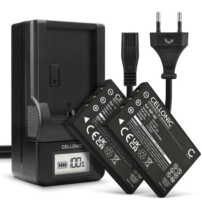 2x Medion Life P47002 Akku, 1180mAh Kamera Ersatzakku + Ladegerät, Batterie