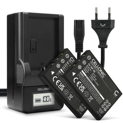2x Akku für Rollei Movieline SD55, SD5, P3, P5, P6, DV5, dk3000, Prego dp6000, dp5300 1180mAh + Ladegerät von CELLONIC
