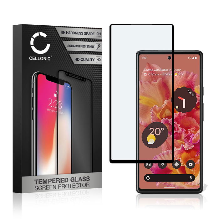 CELLONIC Display Schutzglas kompatibel mit Google Pixel 6 Handyglas - 3D Full Cover 9H 0,33mm Full Glue schwarz - Handy Schutzfolie Displayschutz Glas Folie, Screen Protector Glass