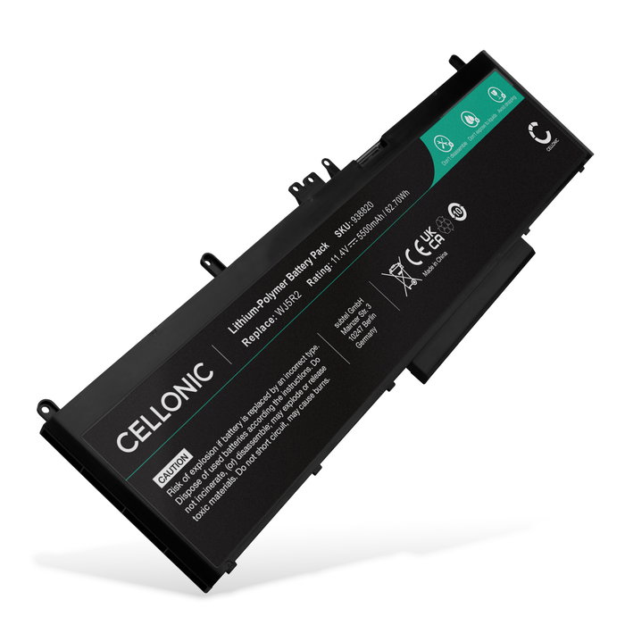 Battery for Dell Latitude E5570, Precision 3510, 3510 Workstation, WJ5R2, 4F5YV 11.4V 5500mAh from subtel