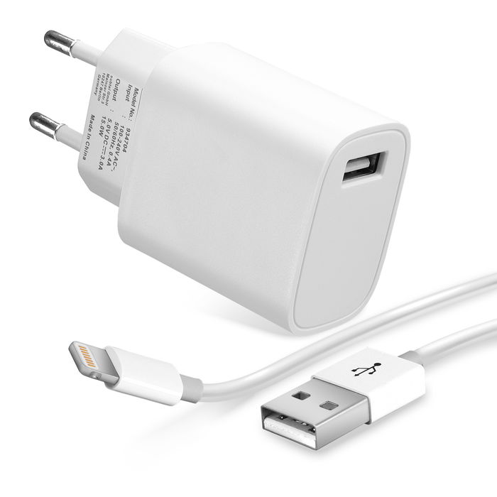 Apple iPhone 8 Ladegerät + USB Kabel - 1m Ladekabel & Netzteil Steckernetzteil von subtel