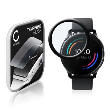 CELLONIC Screen Protector for OnePlus Watch Fitness Tracker Smart Watch Face Protector - 3D Full Cover 0,33mm Full Glue 9H Tempered Glass Display Cover Crystal Clear