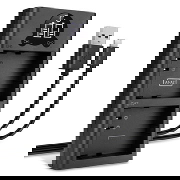 USB Doppelladegerät A-2 für A-1 - Dual Ladegerät für Arlo Pro 2, Arlo Pro, Arlo Go (VMA4410 / VML4030) Kamera Akkus, Ladekabel Netzteil