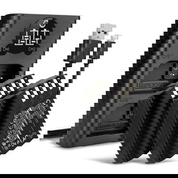 2x DMW-BLK22 Ersatz Akku für Panasonic Lumix DC-GH5 II DC-GH6 DC-S5 G9 GH5 GH5S - Kamera Ersatzakku + Dual Ladegerät DMW-BTC15 - Kameraakku 1600mAh, Batterie