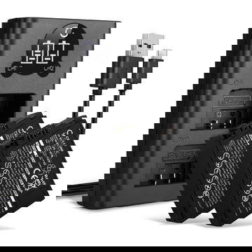 2x EN-EL25, VFB12502 Ersatz Akku für Nikon Z fc / Z 50 / Z 30 - Kamera Ersatzakku + Dual Ladegerät MH-32 - Kameraakku 1280mAh, Batterie