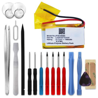 LSSP491524AE Ersatz Akku für FitBit Surge Smartwatch Ersatzakku + Werkzeug-Set - 100mAh Fitnessuhr Austauschakku, Batterie